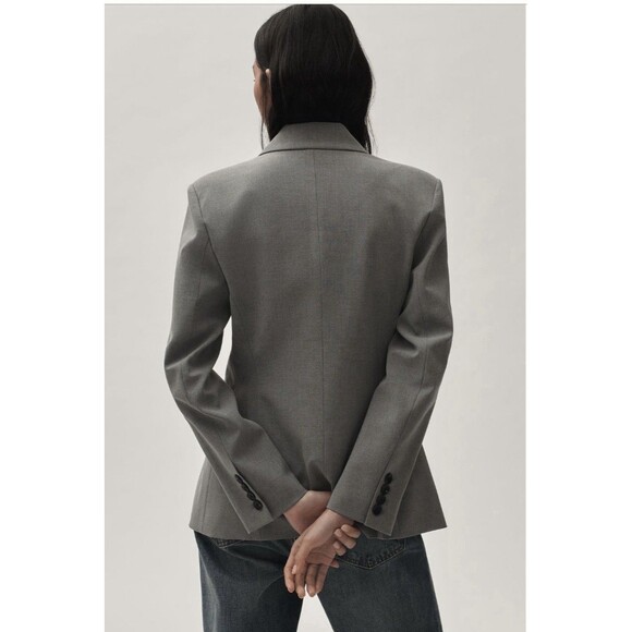 Anthropologie Avec Les Filles Sculpted Hourglass Blazer Sz Md Grey NWT - Picture 2 of 13